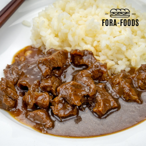 Carne de puerco en chile morita con papa